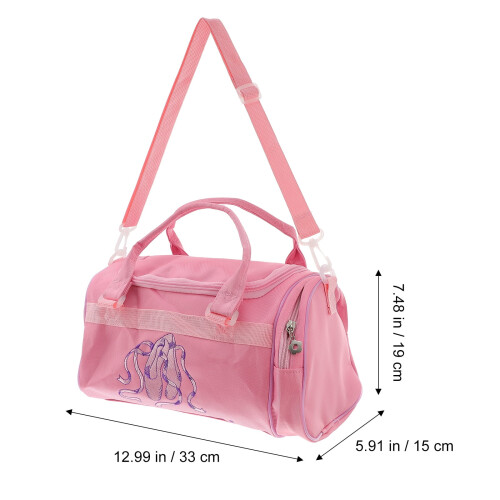 Bolsa de balé infantil rosa, ideal para dança. 1