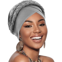 1 peça de touca turbante africana feminina, turbante duplo pré-amarrado e torcido para mulheres, lenço de cabeça para mulheres, cobertura para