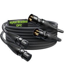 Kable mikrofonowe XLR 6,6 stopy (2 sztuki): pozłacane Rean-Neutrik, plecione z Kevlaru i nylonu, ekranowane OFC — kompatybilne z systemami Shure,