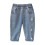 Mädchen-Jeans mit Hasenstickerei, gerades Bein 1
