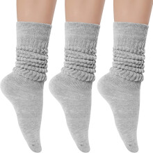 paia di calze da donna morbide in cotone a maglia, al ginocchio, tubolari arricciati, taglie 6-11