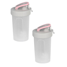 2Pcs 10-Ounce/300ML Shaker Bottle Protein Shakes Cup Portable Mixing Cup With Leak Proof Lid And Non-BPA plastic,Clear*2