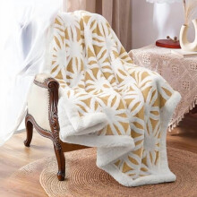 Sherpa fleece blanket yellow 60x80 inches
