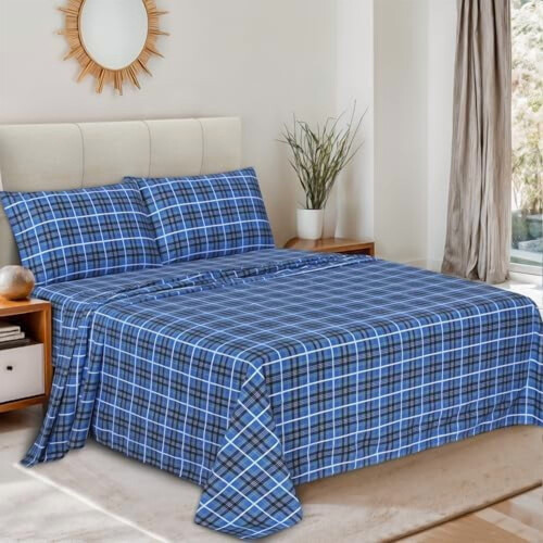 Σετ σεντόνια King Flannel – 100% βουρτσισμένο βαμβάκι, με βαθιές τσέπες 4,5 εκ., για όλες 1