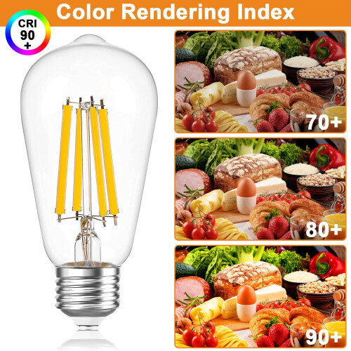 4 τεμάχια E27 Ρετρό Λάμπα LED Edison με Νήμα, Λάμπα AC220V, ST64 Γυάλινη Λάμπα, Vintage Κερί 2