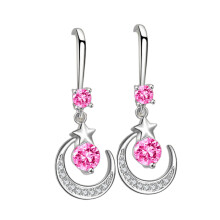 DESIGNICE Stjerneøreringer Vanndråpeformede hypoallergeniske øreringer for kvinner Elegante, flytende dingleøreringer for kvinner Rosa