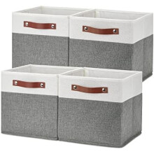 Lot de 4 cubes de rangement pliables en tissu 28 x 28 x 28 cm