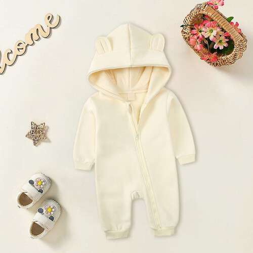 Combinaison bébé garçon à capuche ours jaune taille 90 1