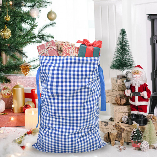 Christmas Plaid Drawstring Bag 70 x 50 cm 1