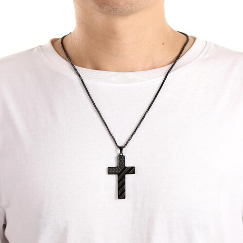 Set composto da collana e bracciale con croce in acciaio inossidabile (2 pezzi) 2