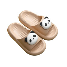 Pantuflas infantiles de color caqui con estampado animal y puntera abierta, talla 9-9.5.
