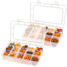 Snackle Box with 15 Adjustable Compartments, 2-Pack