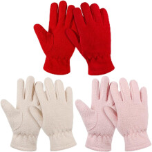 3 paar fleece winterhandschoenen voor kinderen - Warme handschoenen voor peuters, jongens en meisjes - Volledige vingers, voor koud weer