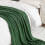 Green Throw Blanket 60x80 Inches Throw Textured Solid Soft Sofa Throw Couch Knitted Decorative Blanket 5