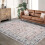 Boho Blomsterteppe 1,5 x 2,1 m Lavluvet Vaskbart Sklisikkert 3