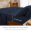 Microfiber Bed Sheet Set Queen Navy Blue 4-Piece 3