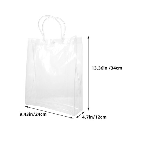 Conjunto de 10 sacolas de presente transparentes em PVC com alças. 1