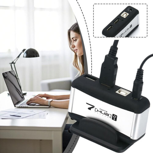 Κατακόρυφος κόμβος αλουμινίου 7 θυρών USB2.0 με βάση 2