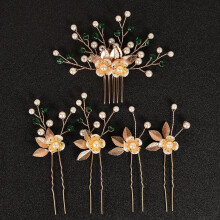 5 piezas de peinetas para el cabello de boda, horquillas para el cabello de novia, accesorios para el cabello de perlas de cristal, pieza para el