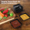 24 Black Square Plastic Sauce Bowls 4