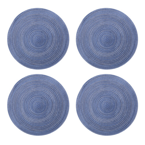 Set de 4 sets de table ronds en coton, 38 cm