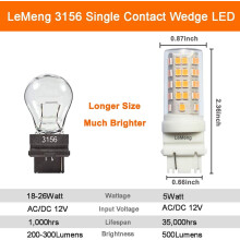 JINYUN LED Bulb S8 5W 12V 2700K 500LM Wedge Base 6 Pack
