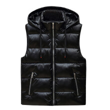 Couples Sleeveless Parkas Vest Autumn And Winter Shiny Coat Down Cotton Waistcoat Warm Vest Silver