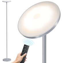 32W/3000LM LED Floor Lamp, 69" Tall, Remote & Stepless Dimming, Modern Torchiere Lamp for Living Room/Bedroom/Office – Grey