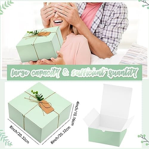 8-pack 20 x 20 x 10 cm gröna presentaskar med lock 1