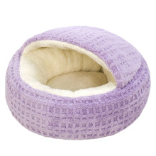 Lit pour animaux Cozy Cocoon - Lit semi-fermé en peluche pour petits chiens et chats, lit douillet et apaisant avec capuche, lavable et anti-tapis