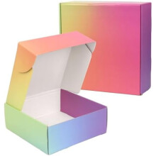 30-pakning med farverige bølgepapkasser, 21,5 x 15,5 x 5 cm