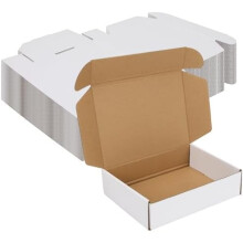8x6x2 Zoll kleine Versandkartons, 50er-Pack, weiße Wellpappkartons für die Verpackung von Kleinunternehmen