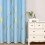 Sky Blue Blackout Curtains with Gold Palm Pattern 42x84 2