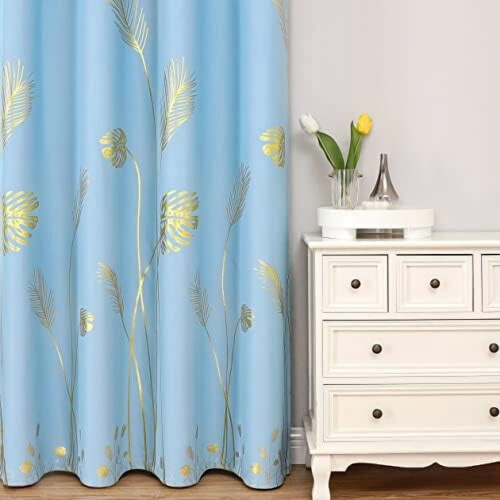 Cortinas Blackout Azul Celeste 52x84 polegadas, Poliéster 1