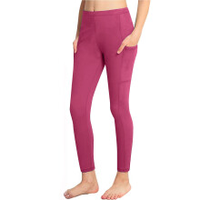 Ediodpoh Girls' Solid Yoga Leggings with Pockets, Elastic Waist, Stretchy & Comfortable – Compatible with Gym, Dance, Casual Wear – Hot Pink, Size