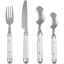 Jubilee White Flatware Set 16-Piece 18/0 Stainless Steel