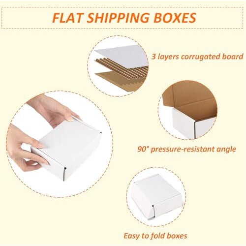 Caixas de envio de papelão ondulado branco 6x4x2 polegadas, conjunto de 75 unidades 1
