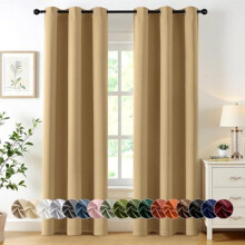 Gold Blackout Curtains 40x72 Inch 2 Panels Thermal Insulated