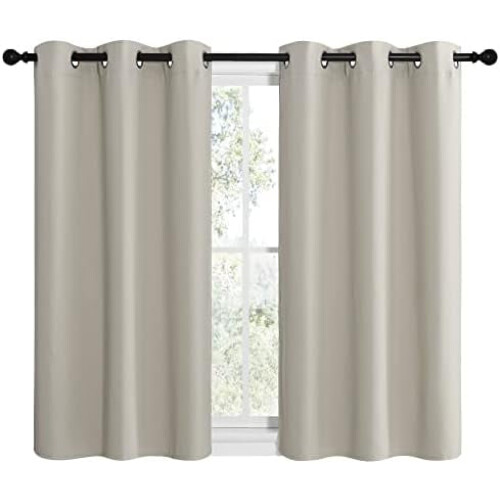 Cortinas Blackout com Ilhós Prateados 34x60 polegadas 1