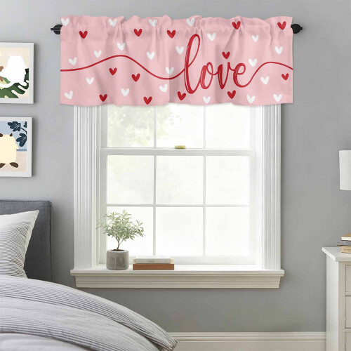 Cortina com estampa de coração, 137 x 46 cm (54 x 18 polegadas) 2
