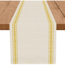 Christmas Table Runner Simple Golden Stripe Merry Christmas Long Runners for Winter Xmas Home Kitchen Dining Table Decoration 13 x 72 Inch
