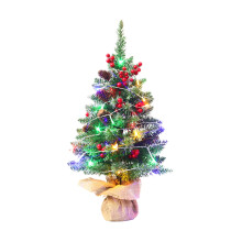 17.7" Pre-lit Tabletop Mini Christmas Tree with LED Lights & Ornaments, Indoor Decor – Compatible with Standard Outlets