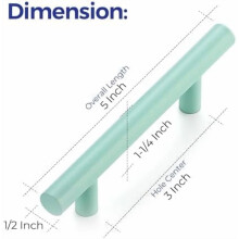 Cabinet Pulls Green Stainless Steel 5 Inch 30 Pack