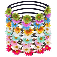 diademas florales multicolores para mujeres y niñas – Coronas florales elásticas ajustables, ideales para festivales, bodas y fiestas.