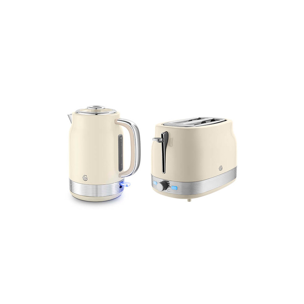 Swan Retro Revive Jug Kettle & 2 Slot Toaster Set Cream