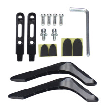 Support TV stable, pied TV noir, 1 pièce