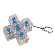 YOCBZ 5-in-1 Fidget-Schlüsselanhänger – transparent blau Stress