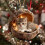 Karácsonyi akril díszek aranyos állatmintával 12 db 7