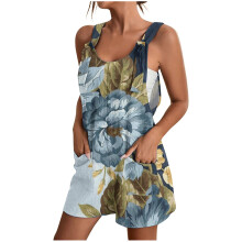 Salopete pentru femei, pantaloni scurți casual, salopete imprimate, salopete cu volane, pulovere fără mâneci imprimate