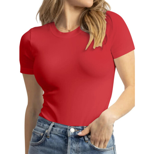 Damskie koszulki Basic Solid Active Soft z krótkim rękawem i okrągłym dekoltem 1